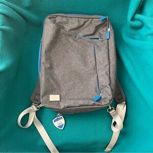 Workday Gray and Blue Fabric Cimputer Backpack